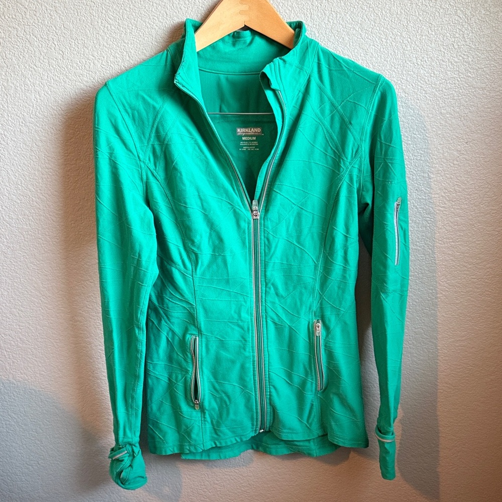 Kirkland Signature Women's Teal / Green  Utility Jacket Running Zip up sweater M
